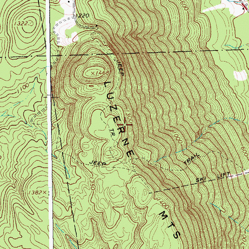 Topographic Map of WAYI-FM (Hudson Falls), NY