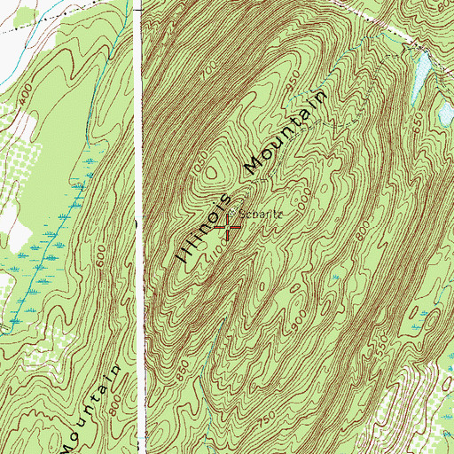 Topographic Map of WCZX-FM (Hyde Park), NY