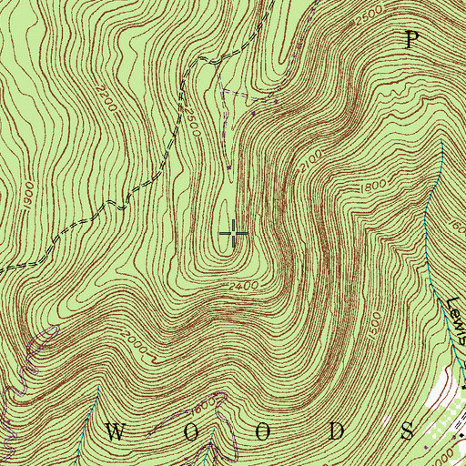 Topographic Map of WFGB-FM (Kingston), NY