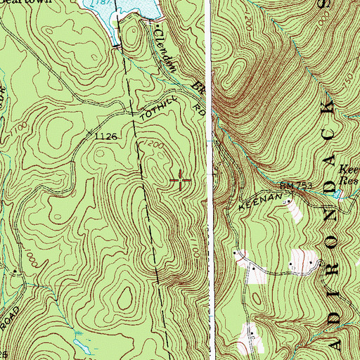 Topographic Map of WBAR-FM (Lake Luzerne), NY