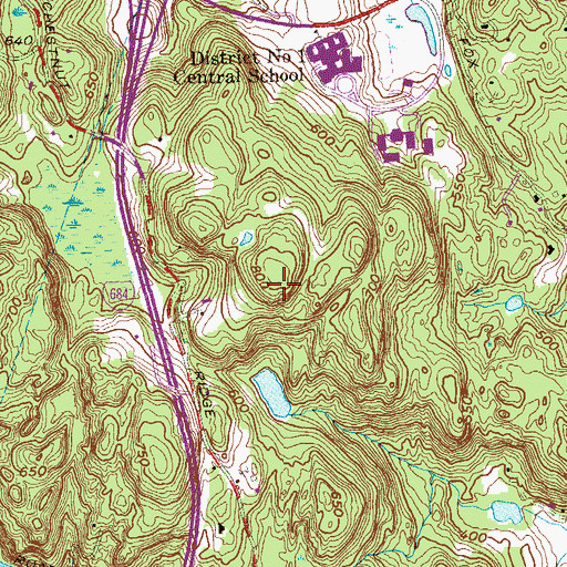 Topographic Map of WVIP-FM (Mount Kisco), NY