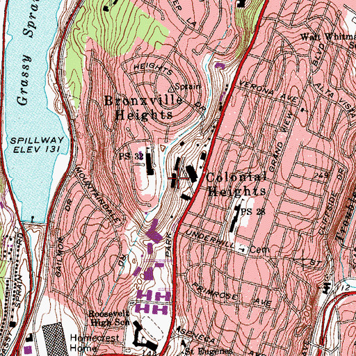 Topographic Map of WRTN-FM (New Rochelle), NY
