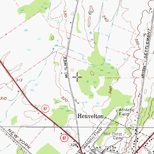 Topographic Map of WPFE-FM (Ogdensburg), NY