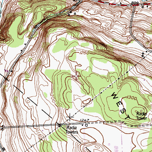 Topographic Map of WMCR-FM (Oneida), NY