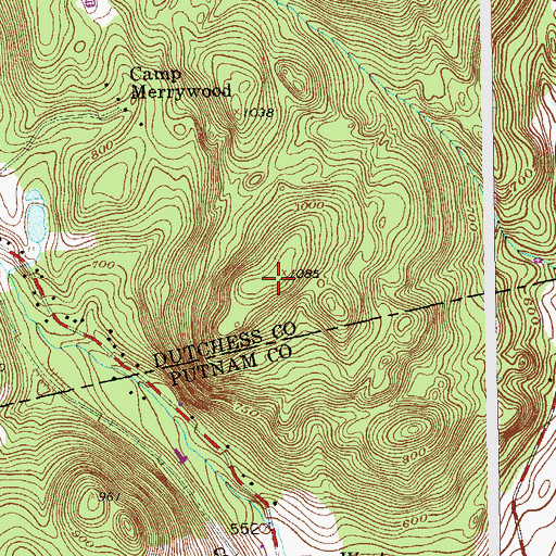Topographic Map of WMJV-FM (Patterson), NY