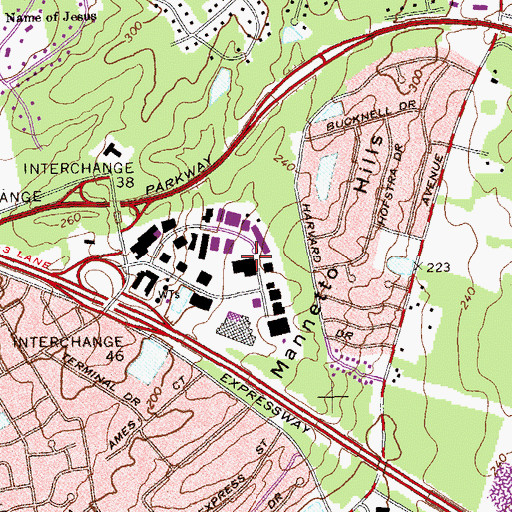 Topographic Map of WPOB-FM (Plainview), NY