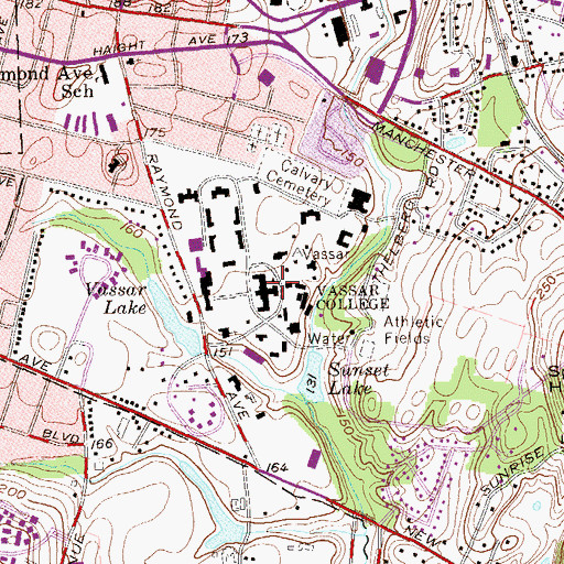 Topographic Map of WVKR-FM (Poughkeepsie), NY