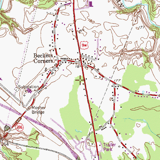 Topographic Map of WRAV-FM (Ravena), NY