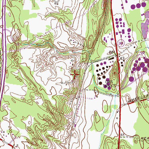Topographic Map of WQBK-FM (Rensselaer), NY