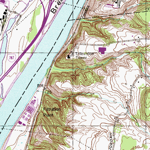 Topographic Map of WQBK-FM (Rensselaer), NY