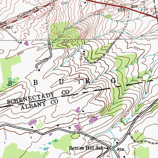 Topographic Map of WSHZ-FM (Rotterdam), NY