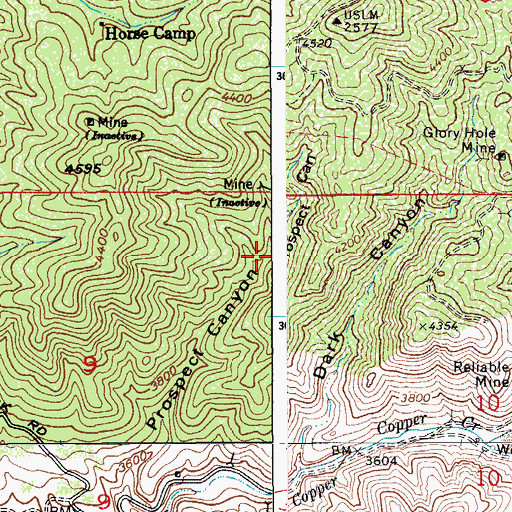 Topographic Map of Prospect Canyon, AZ