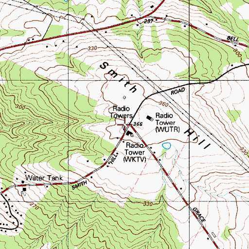 Topographic Map of WLZW-FM (Utica), NY