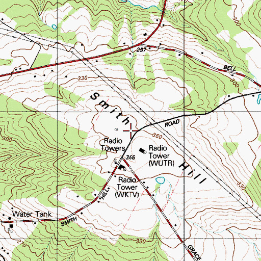 Topographic Map of WOUR-FM (Utica), NY