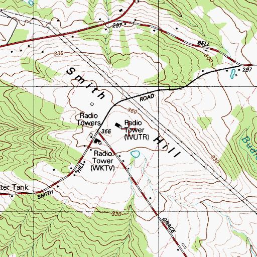 Topographic Map of WRCK-FM (Utica), NY