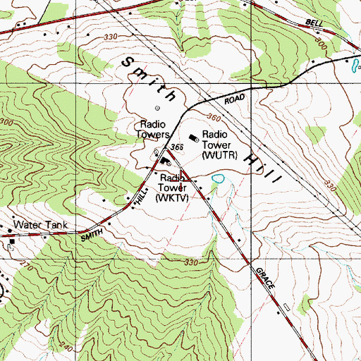 Topographic Map of WEIF-FM (Utica), NY