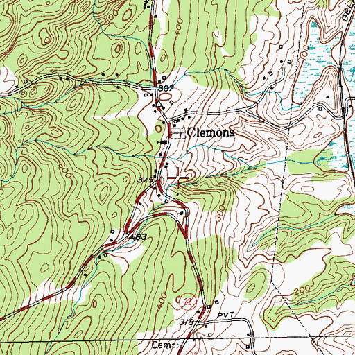 Topographic Map of Dresden Center, NY