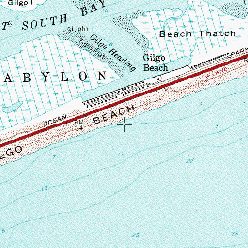 Topographic Map of Jones Beach Island, NY