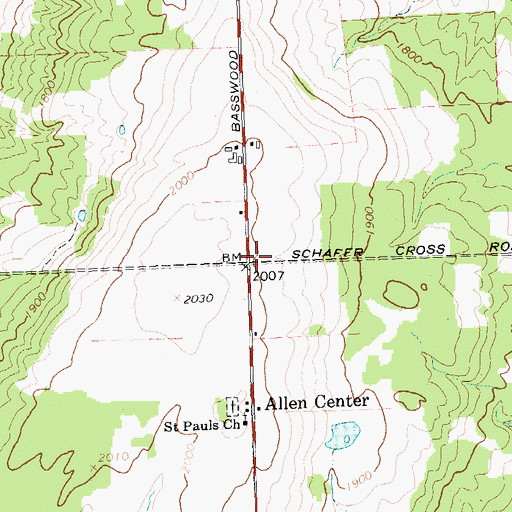 Topographic Map of Town of Allen, NY