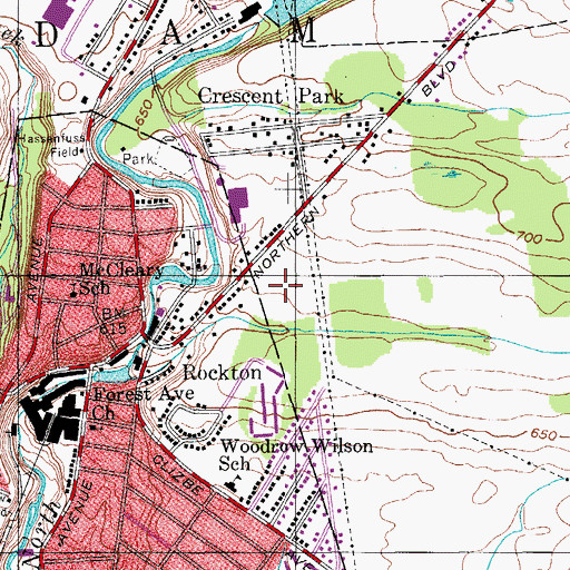 Topographic Map of Town of Amsterdam, NY