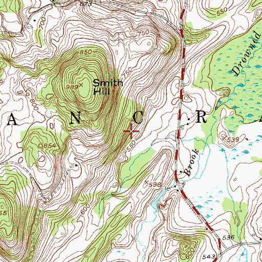 Topographic Map of Town of Ancram, NY