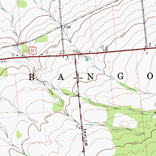 Topographic Map of Town of Bangor, NY