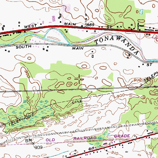Topographic Map of Town of Batavia, NY