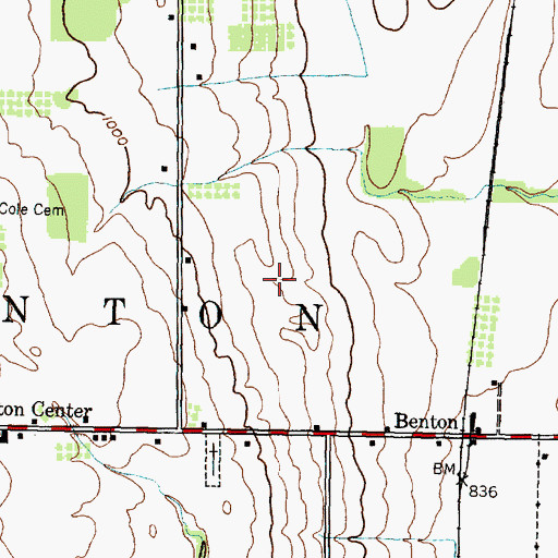 Topographic Map of Town of Benton, NY