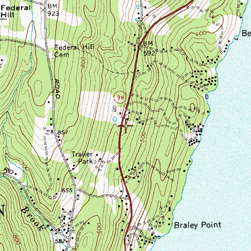 Topographic Map of Town of Bolton, NY