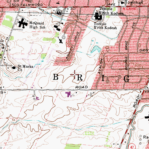 Topographic Map of Town of Brighton, NY