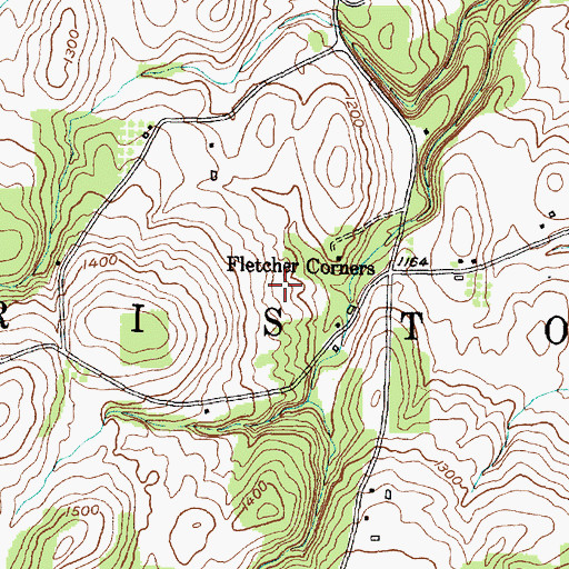 Topographic Map of Town of Bristol, NY