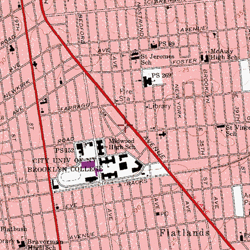 Topographic Map of Borough of Brooklyn, NY