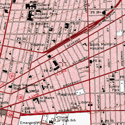 Topographic Map of City of Buffalo, NY