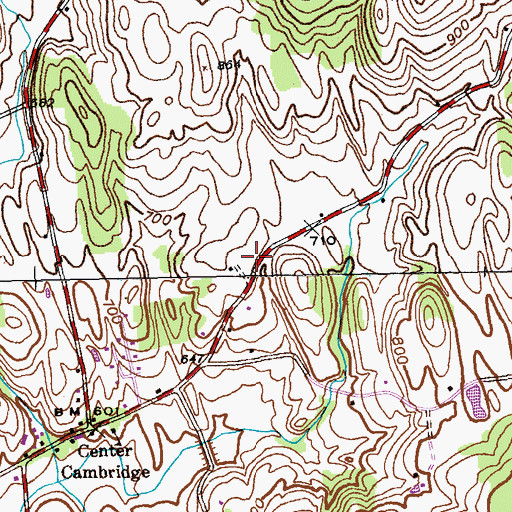 Topographic Map of Town of Cambridge, NY