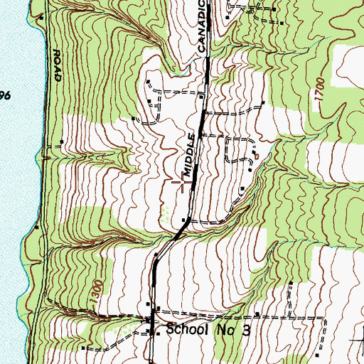 Topographic Map of Town of Canadice, NY