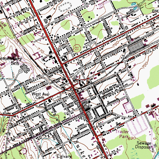 Topographic Map of City of Canandaigua, NY