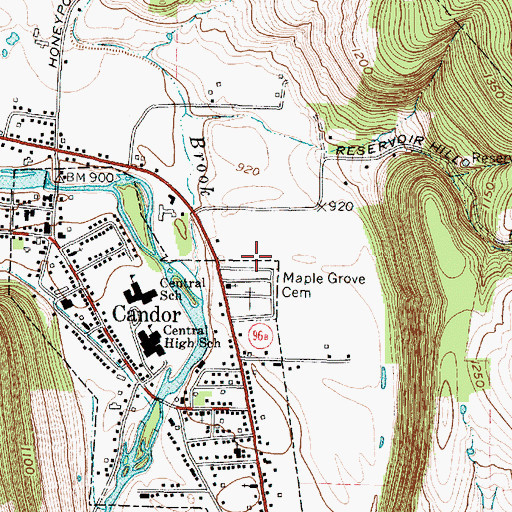 Topographic Map of Town of Candor, NY