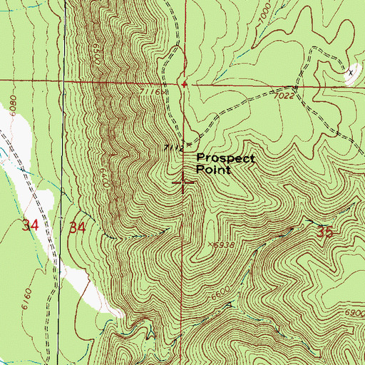 Topographic Map of Prospect Point, AZ