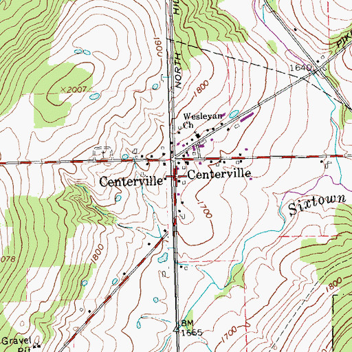 Topographic Map of Town of Centerville, NY