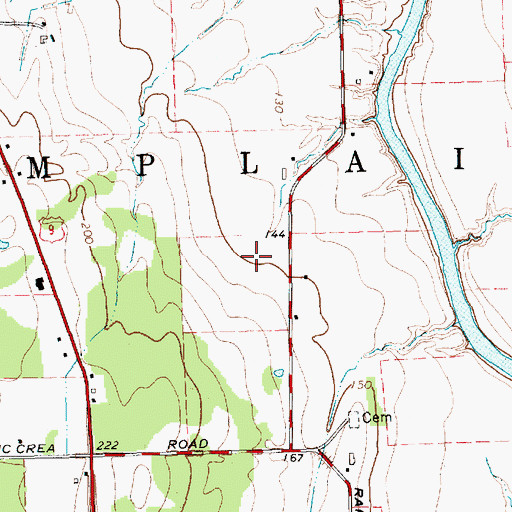 Topographic Map of Town of Champlain, NY