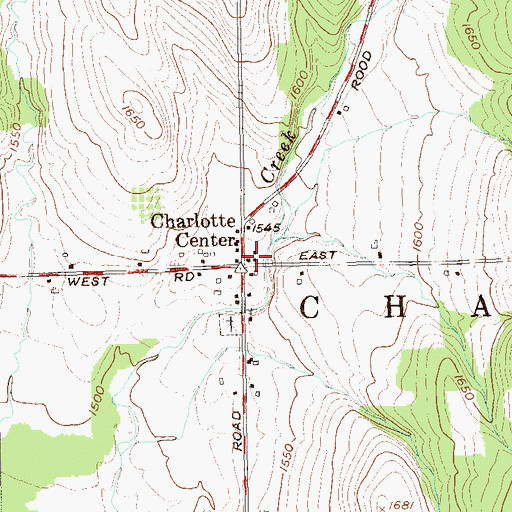 Topographic Map of Town of Charlotte, NY