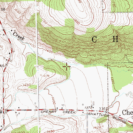Topographic Map of Town of Cherry Creek, NY