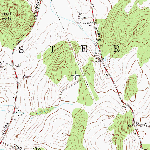 Topographic Map of Town of Chester, NY