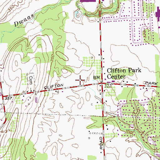 Topographic Map of Town of Clifton Park, NY