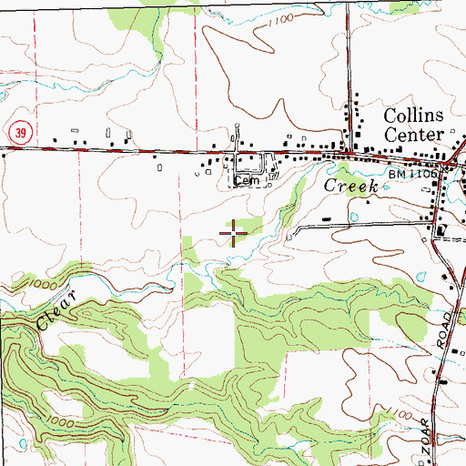 Topographic Map of Town of Collins, NY