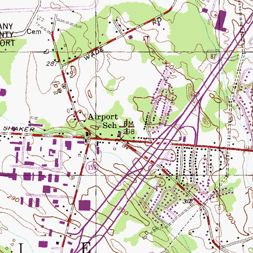 Topographic Map of Town of Colonie, NY