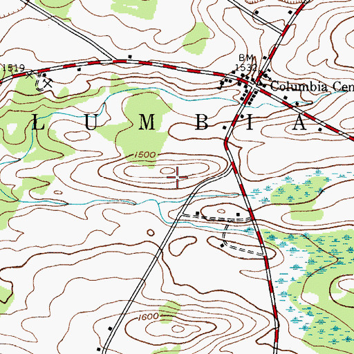 Topographic Map of Town of Columbia, NY