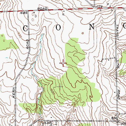 Topographic Map of Town of Concord, NY