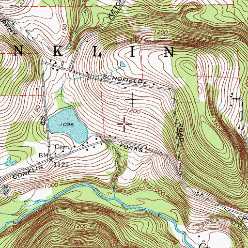 Topographic Map of Town of Conklin, NY