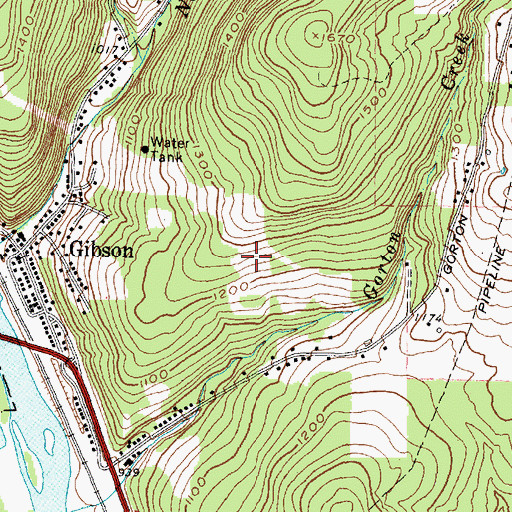 Topographic Map of Town of Corning, NY